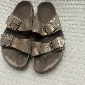 BIRKENSTOCK ARIZONA SUEDE LEATHER VINTAGE METALLIC ROSE COPPER